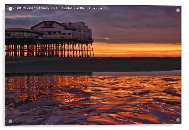 North Pier Sunset Acrylic by Jason Connolly