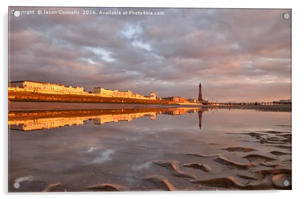 Blackpool reflections Acrylic by Jason Connolly