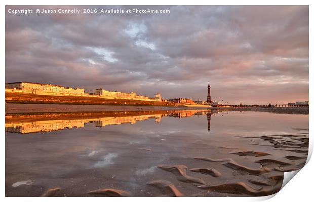 Blackpool reflections Print by Jason Connolly