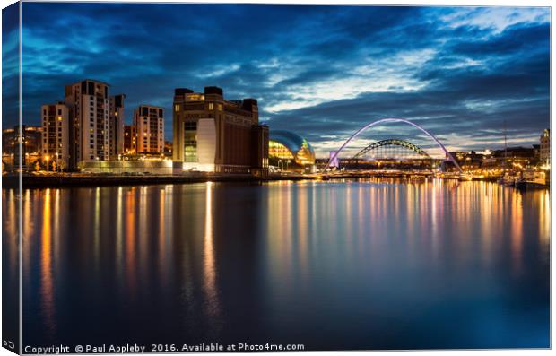 Blue Hour Tyne Canvas Print by Paul Appleby