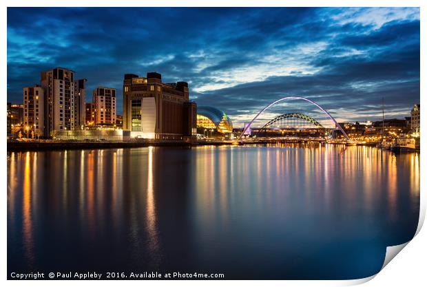 Blue Hour Tyne Print by Paul Appleby