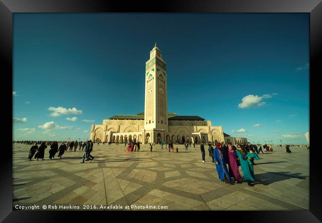 Mosque Casablanca  Framed Print by Rob Hawkins