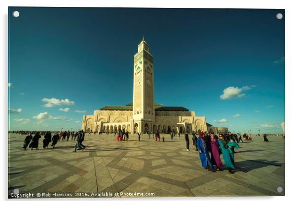 Mosque Casablanca  Acrylic by Rob Hawkins