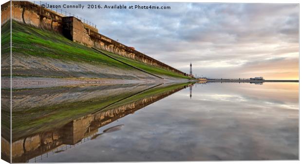 Blackpool Reflections Canvas Print by Jason Connolly