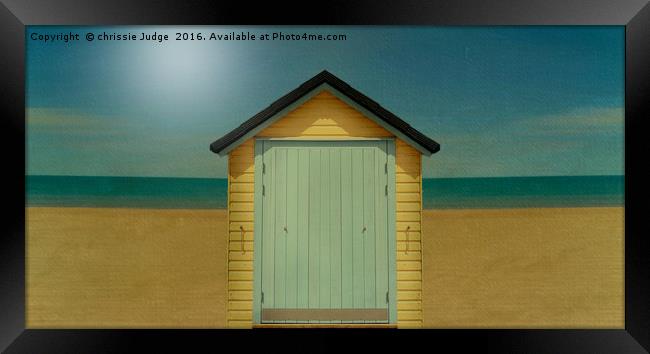 bournemouth beach-hut and sea  Framed Print by Heaven's Gift xxx68