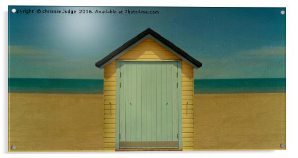 bournemouth beach-hut and sea  Acrylic by Heaven's Gift xxx68