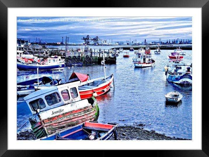 Fishing Boats at Paddy's Hole, South Gare Framed Mounted Print by Martyn Arnold