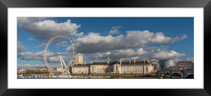 London Eye Framed Mounted Print by Adrian Evans