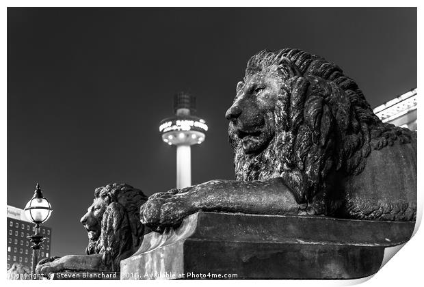 Liverpool lions Print by Steven Blanchard