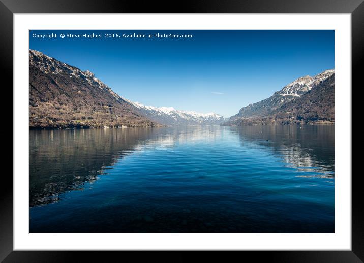 Lake Thunersee,  Interlaken Switzerland Framed Mounted Print by Steve Hughes