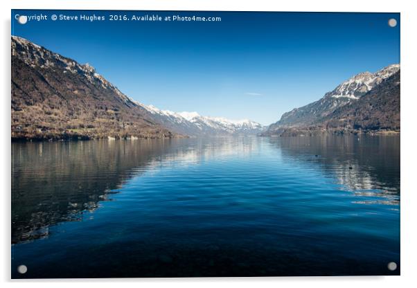 Lake Thunersee,  Interlaken Switzerland Acrylic by Steve Hughes