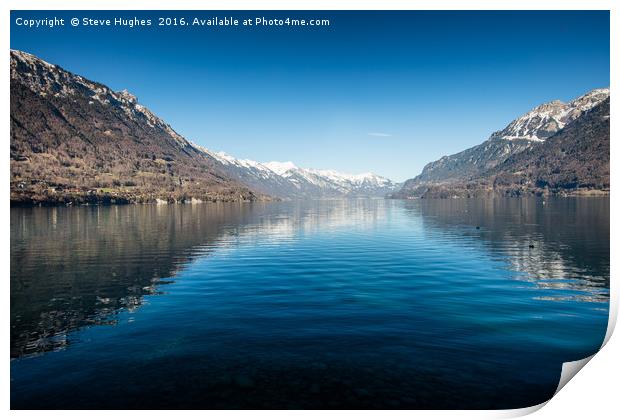Lake Thunersee,  Interlaken Switzerland Print by Steve Hughes