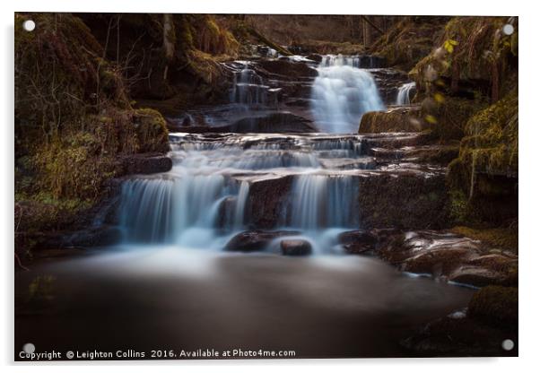 Lower Blaen y Glyn Falls Acrylic by Leighton Collins