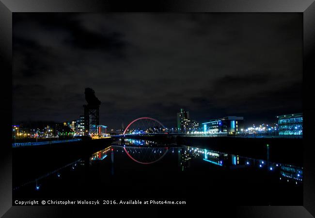 Glasgow's Reflection Framed Print by Christopher Woloszyk