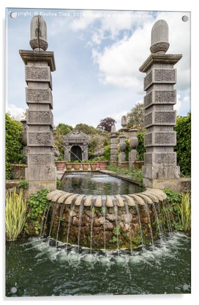Arundel Castle water feature Acrylic by Pauline Tims