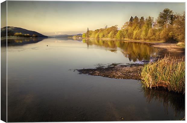 Coniston Water as the sun rises Canvas Print by Stephen Mole