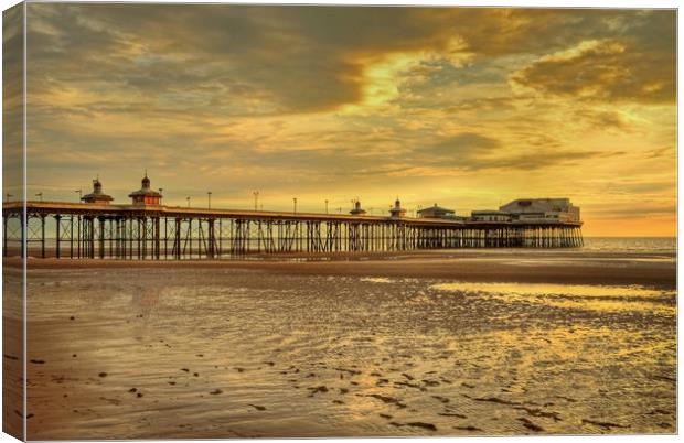 North Pier in Golden Light Canvas Print by David McCulloch