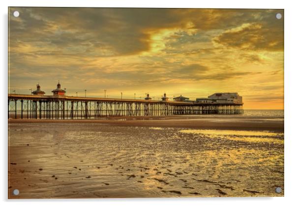 North Pier in Golden Light Acrylic by David McCulloch