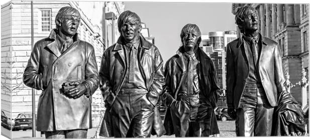 The Beatles Statue Canvas Print by dave mcnaught