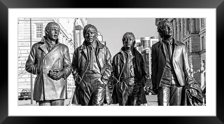 The Beatles Statue Framed Mounted Print by dave mcnaught