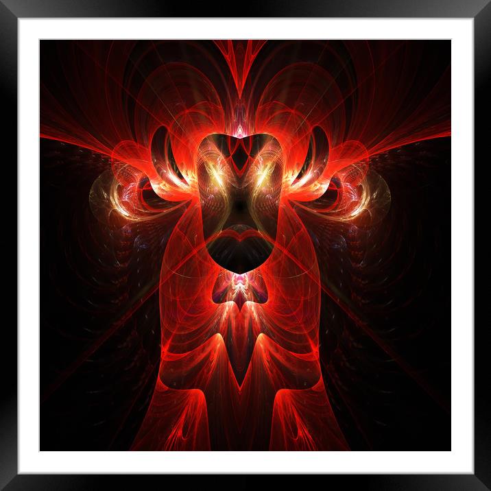 the blood-red Bull Framed Mounted Print by Dagmar Giers