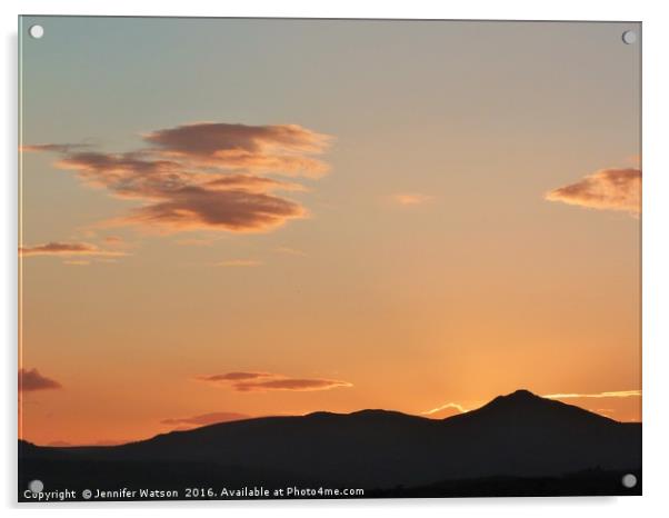 Bennachie Sunset 9 Acrylic by Jennifer Henderson