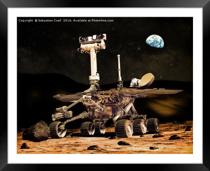 The Mars Rover Framed Mounted Print by Sebastien Coell