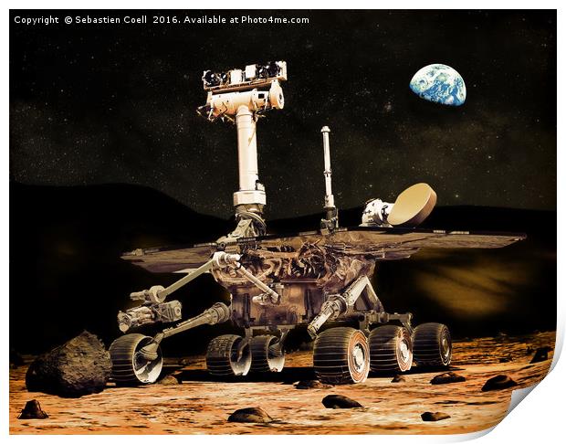 The Mars Rover Print by Sebastien Coell
