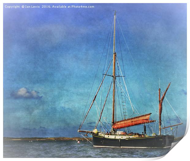 Thames Sailing Barge Print by Ian Lewis