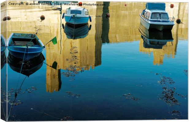 MOORED HERE  Canvas Print by andrew saxton
