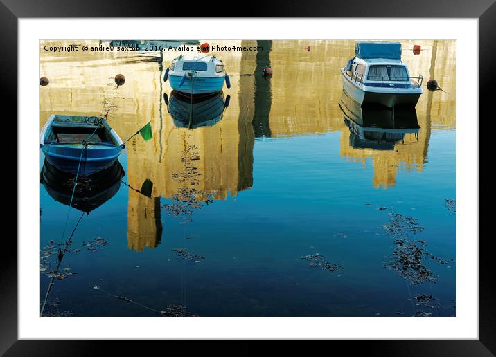 MOORED HERE  Framed Mounted Print by andrew saxton