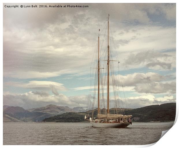 Sailing on Loch Long Print by Lynn Bolt