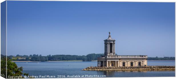 Normanton Church, Rutland Water, Canvas Print by Andrew Paul Myers