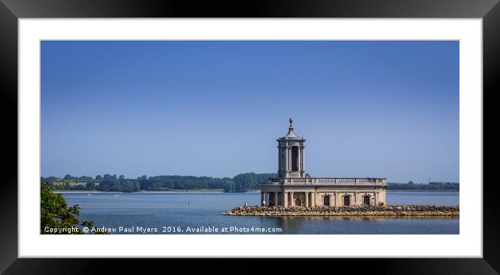 Normanton Church, Rutland Water, Framed Mounted Print by Andrew Paul Myers