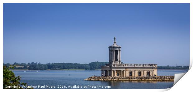 Normanton Church, Rutland Water, Print by Andrew Paul Myers