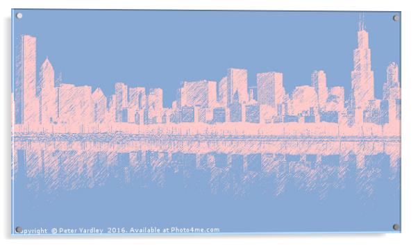 Chicago Skyline Acrylic by Peter Yardley