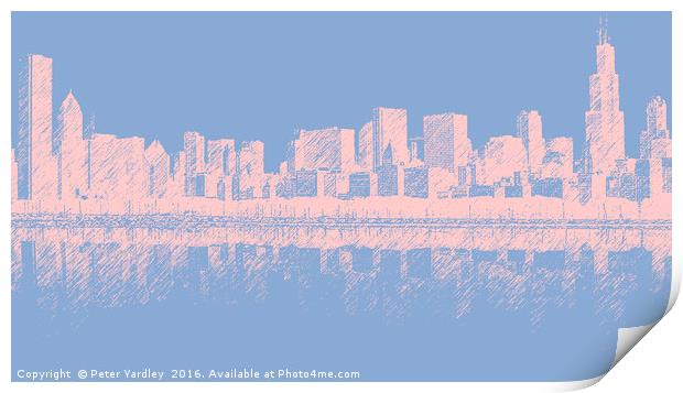 Chicago Skyline Print by Peter Yardley