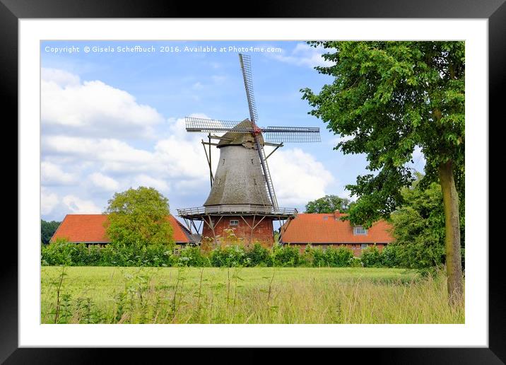 Windmill Bothmer Framed Mounted Print by Gisela Scheffbuch