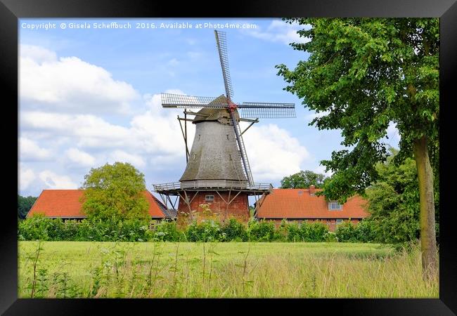 Windmill Bothmer Framed Print by Gisela Scheffbuch