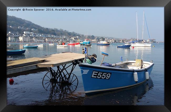 Calm early morning on Teignmouth Back Beach Framed Print by Rosie Spooner