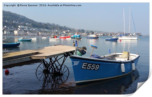Calm early morning on Teignmouth Back Beach Print by Rosie Spooner