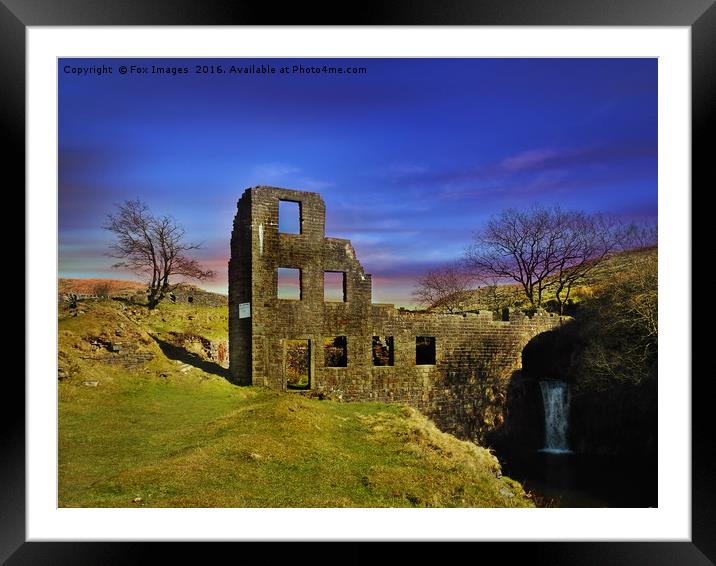 Old mill ruins Framed Mounted Print by Derrick Fox Lomax