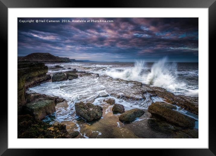 Filey Brigg Framed Mounted Print by Neil Cameron