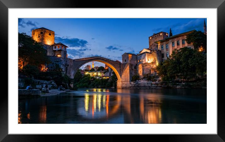 Mostar Bridge Framed Mounted Print by Mariusz Wozinski