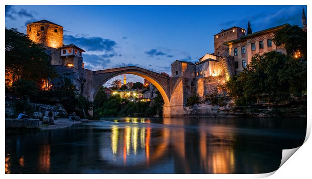 Mostar Bridge Print by Mariusz Wozinski