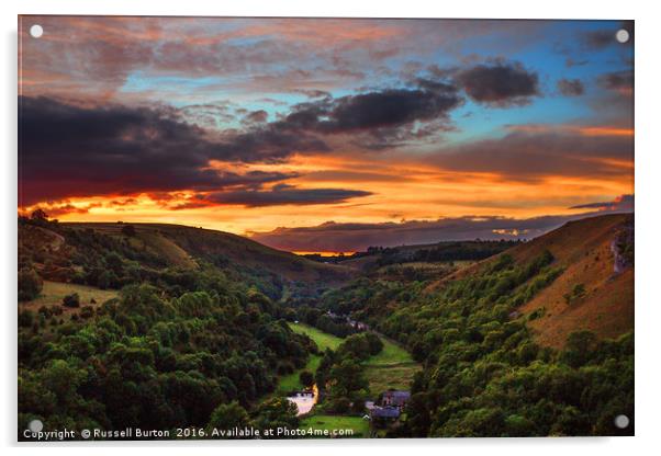 Monsal Head sky Acrylic by Russell Burton