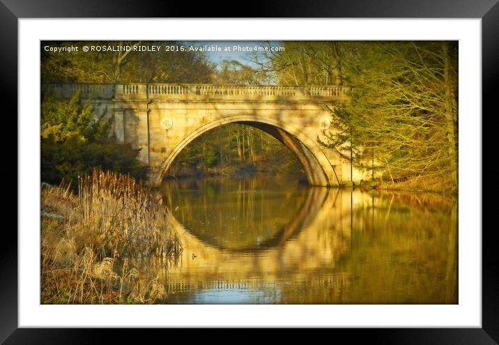 "EVENING REFLECTIONS AT THE BRIDGE" Framed Mounted Print by ROS RIDLEY