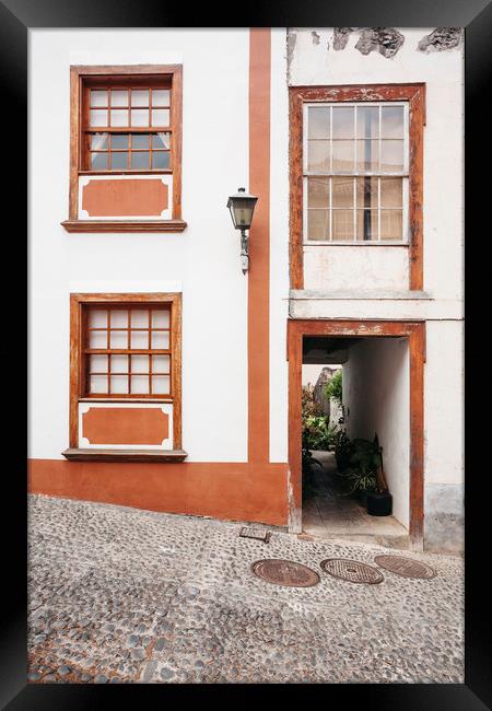 Building and alleyway. La Palma, Canary Island. Framed Print by Liam Grant