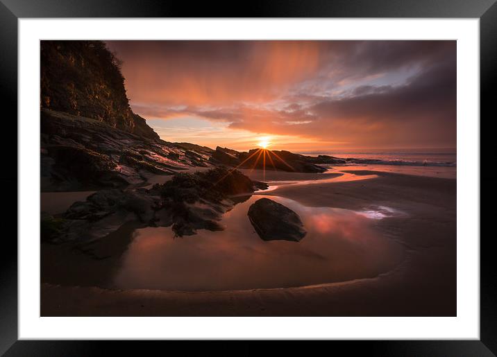 Coppet Hall - Rockpool Spring Sunrise Framed Mounted Print by Simon West
