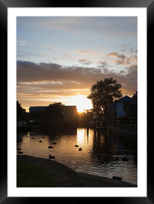 Sunset at Brecon Canal Basin Framed Mounted Print by David (Dai) Meacham